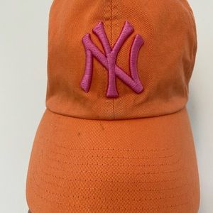 Womens ‘47 brand orange and pink New York Yankees hat, MLB
